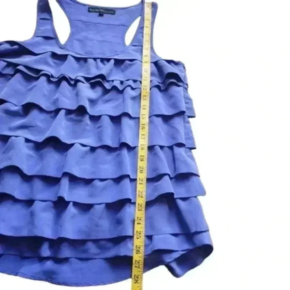 Aritzia x Central Park West Tank Top Tiered Ruffles  Blue Purple Women's size L - Picture 11 of 11